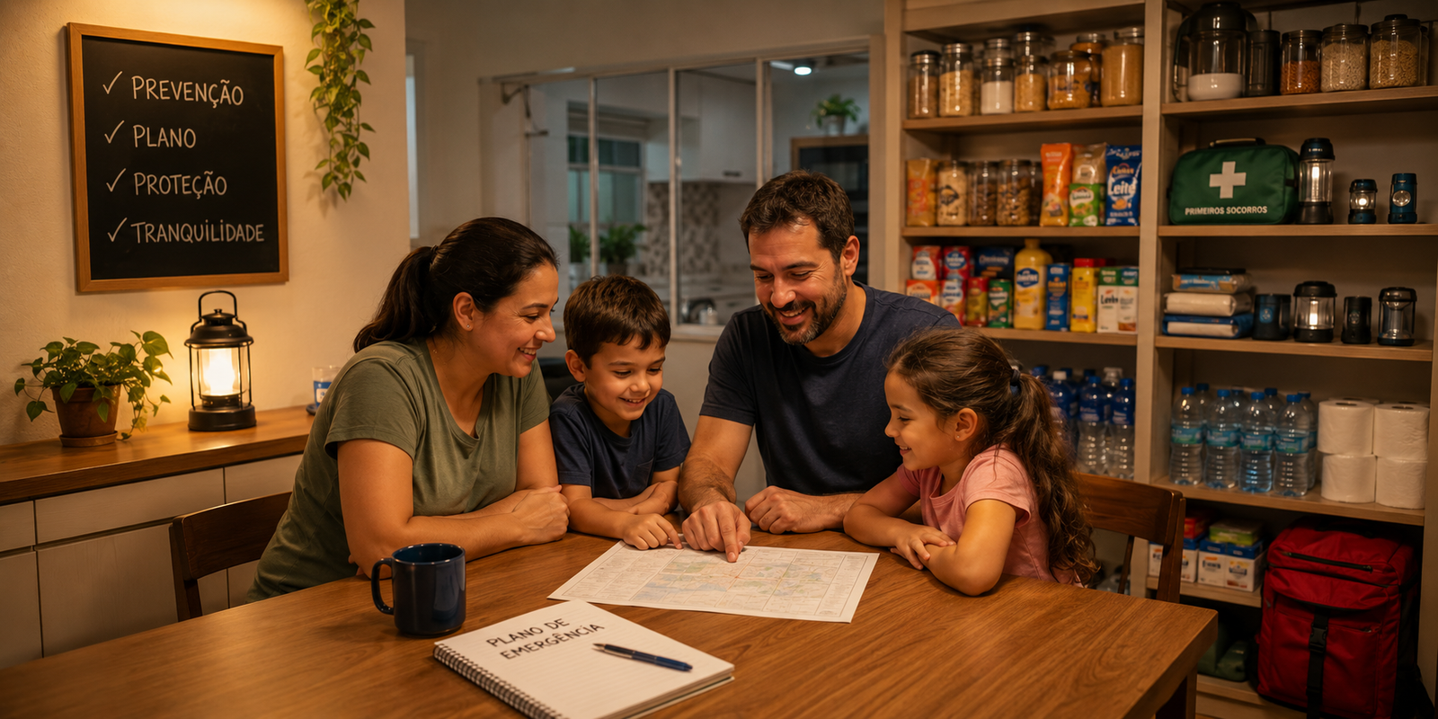 Família brasileira preparada e segura em casa